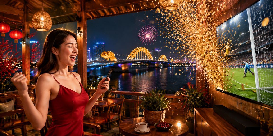 Người dùng tại Đà Nẵng nhập mã Voucher casino khi uống cà phê buổi sáng